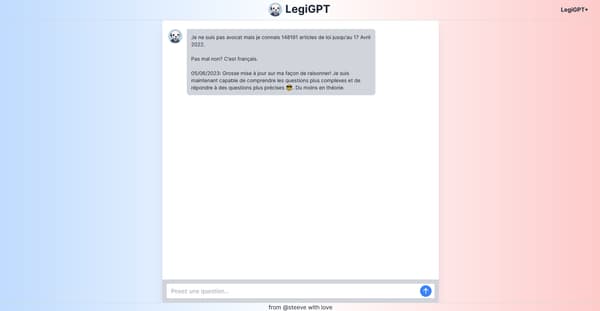 L'interface de LegiGPT
