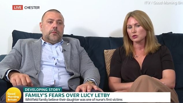 Mrs Whitfield told Good Morning Britain she was not aware at the time that the blonde woman standing over her daughter's cot was Letby until she saw her image on the news